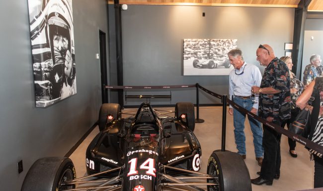 Racecar on display at Foyt Winery and Museum in Fredericksburg Texas