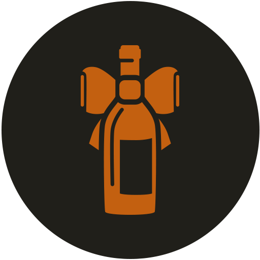 Wine bottle with a bow on it